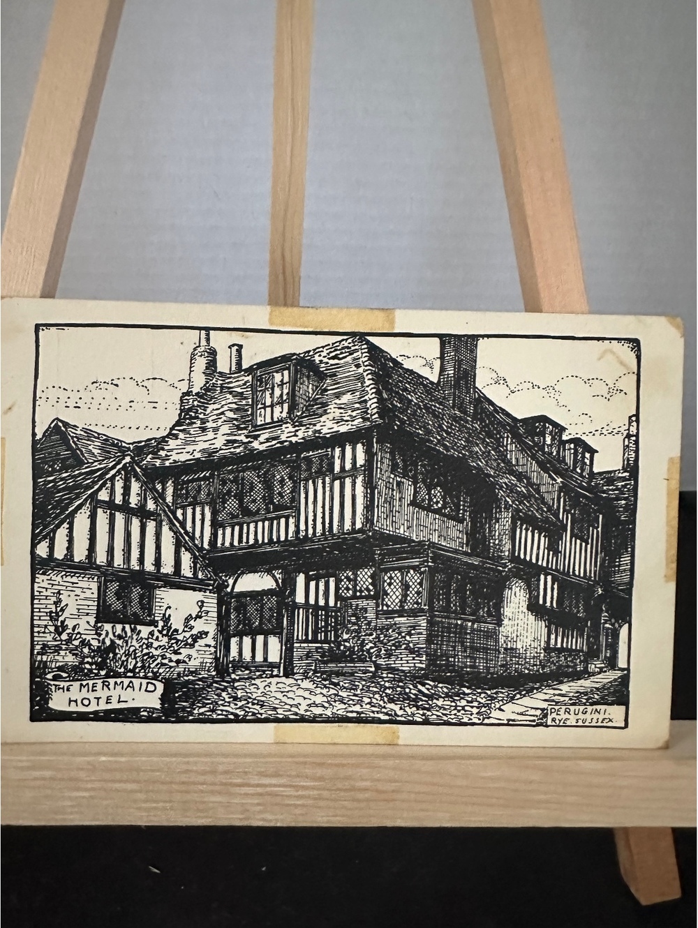 Vintage Mermaid Hotel Rye Sussex England Perugini Postcard Unposted